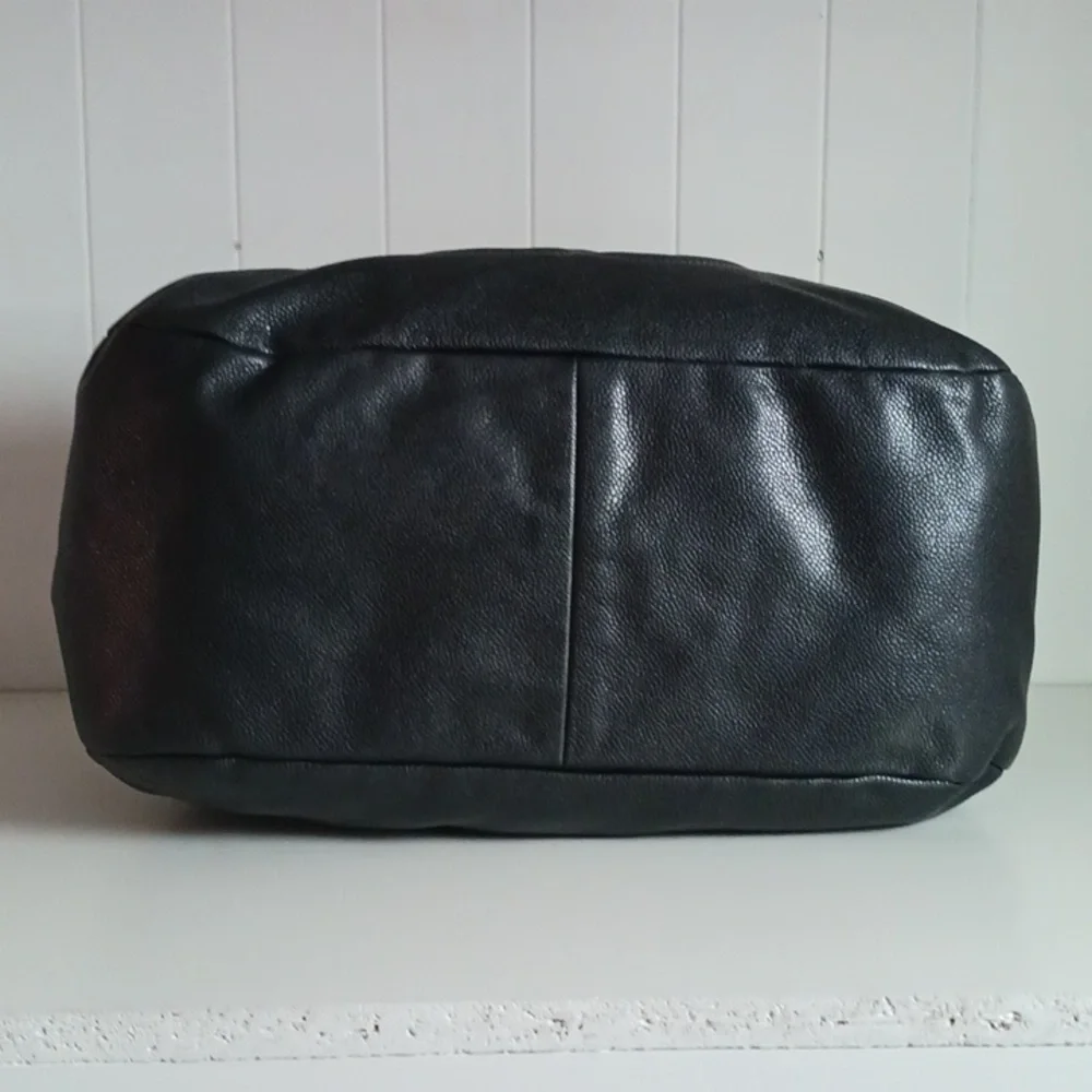 Chanel Black Caviar Leather Hobo W Chain Strap Bag.
